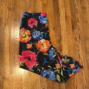 ECI New York Women’s Multicolor Floral Wide Bottom Pant’s Size XL